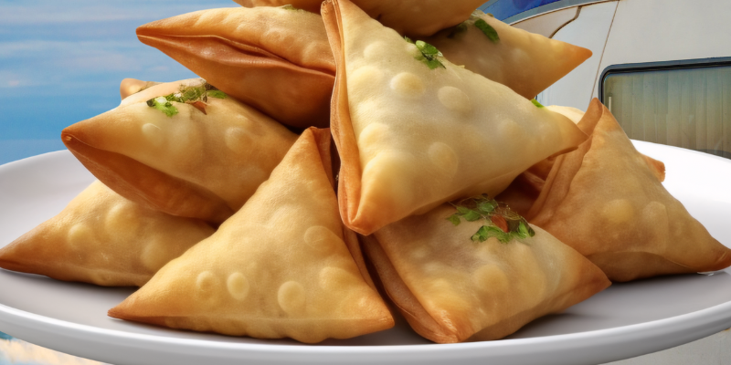 Samosa In Piatto Con Ceci